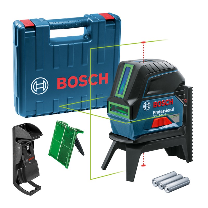 NIVEL LASER BOSCH GCL 2-15 G DE PUNTOS Y LINEAS CRUZADAS